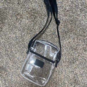 Pink brand clear crossbody bag. Cute for festivals!